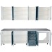 Bucatarie Zebra 260 cm din MDF Albastru cu blat termoizolant gri